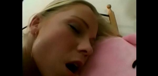  Blonde babe with lovely boobs Suzana sucking and fucking a juicy dick in bed